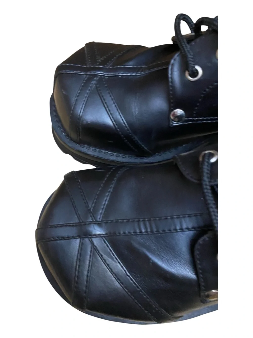 Demonia Womens Trump-101 Black Tall Loafer Shoes Stomp Goth Chunky